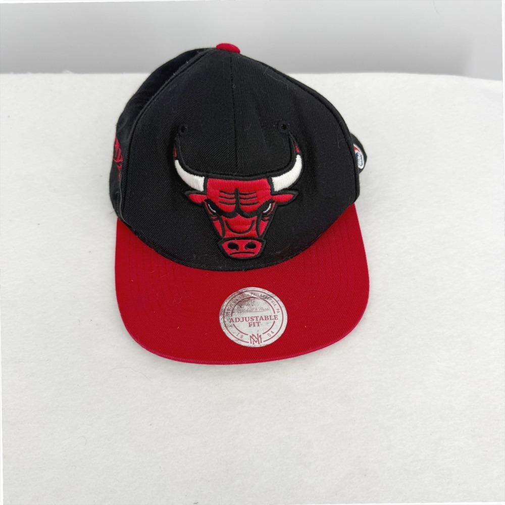 Mitchell & Ness Chicago Bulls Snapback Hat Black Red Bryant Embroidery NBA Cap